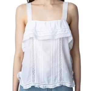 NWT Zadig & Voltaire Cya Tomboy Tank in judo (white), size XS
